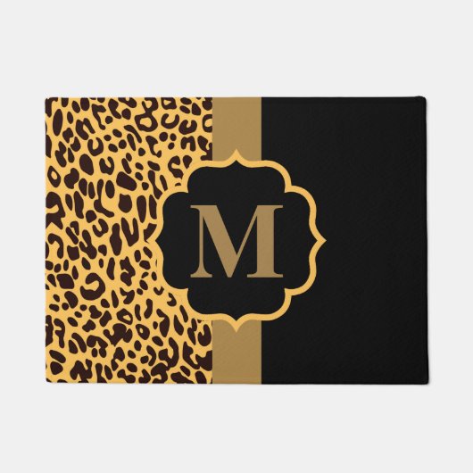 ヒョウ柄 ドアマット (正面)