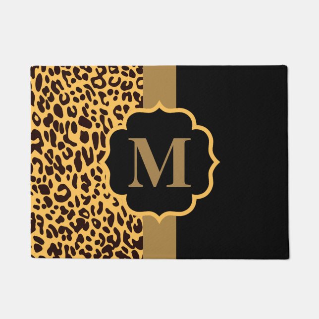 ヒョウ柄 ドアマット (正面)