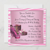 ヒョウ柄 ハイヒール 靴 ピンク ゼブラ 誕生日 パーティー 招待状 (裏面)