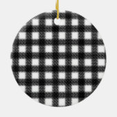 ヒョウ柄、バッファロープレイド、クリスマスツリー セラミックオーナメント (裏面)