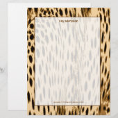 ヒョウ柄、バラ色の背景 レターヘッド (正面/裏面)