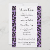 ヒョウ柄、パープルヒョウ、リハーサルディナー 招待状 (正面)