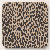 ヒョウ柄，ヒョウ柄の斑点，ヒョウ柄 コースター (正面)