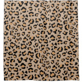 ヒョウ柄，ヒョウ柄の斑点，ヒョウ柄 シャワーカーテン (正面)