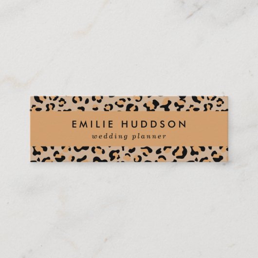 ヒョウ柄,ヒョウ柄の斑点,ヒョウ柄 スキニー名刺 (正面)