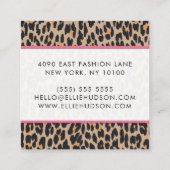 ヒョウ柄，ヒョウ柄の斑点，ヒョウ柄 スクエア名刺 (裏面)