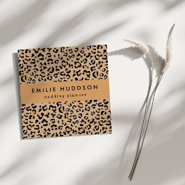 ヒョウ柄，ヒョウ柄の斑点，ヒョウ柄 スクエア名刺