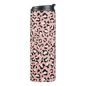 ヒョウ柄、ヒョウ柄の斑点、ピンクのヒョウ タンブラー (回転左)