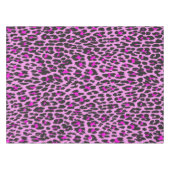 ヒョウ柄、ヒョウ柄の斑点、ピンクのヒョウ テーブルクロス (正面(横))