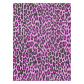 ヒョウ柄、ヒョウ柄の斑点、ピンクのヒョウ テーブルクロス (正面)