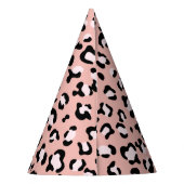 ヒョウ柄、ヒョウ柄の斑点、ピンクのヒョウ パーティーハット (裏面)