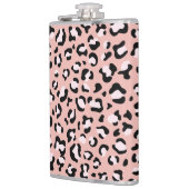 ヒョウ柄、ヒョウ柄の斑点、ピンクのヒョウ フラスク (左)