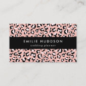 ヒョウ柄、ヒョウ柄の斑点、ピンクのヒョウ 名刺 (正面)