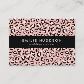 ヒョウ柄、ヒョウ柄の斑点、ピンクのヒョウ 名刺 (正面)