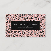 ヒョウ柄、ヒョウ柄の斑点、ピンクのヒョウ 名刺 (正面)