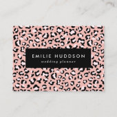 ヒョウ柄、ヒョウ柄の斑点、ピンクのヒョウ 名刺 (正面)
