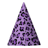 ヒョウ柄、ヒョウ柄の斑点、紫ヒョウ パーティーハット (裏面)