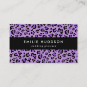 ヒョウ柄、ヒョウ柄の斑点、紫ヒョウ 名刺 (正面)