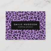 ヒョウ柄、ヒョウ柄の斑点、紫ヒョウ 名刺 (正面)