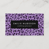ヒョウ柄、ヒョウ柄の斑点、紫ヒョウ 名刺 (正面)