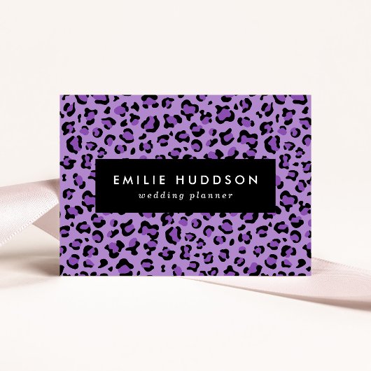 ヒョウ柄、ヒョウ柄の斑点、紫ヒョウ 名刺