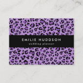 ヒョウ柄、ヒョウ柄の斑点、紫ヒョウ 名刺 (正面)
