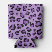 ヒョウ柄、ヒョウ柄の斑点、紫ヒョウ 缶クーラー (正面)