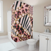 ヒョウ柄、ヒョウ柄、アニマルプリント、  シャワーカーテン (インサイチュ)