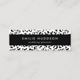 ヒョウ柄、ヒョウ柄、黒白 スキニー名刺