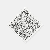 ヒョウ柄、ヒョウ柄、黒白 スタンダードカクテルナプキン (角)