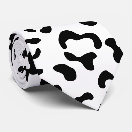 ヒョウ柄、ヒョウ柄、黒白 ネクタイ (ロール)