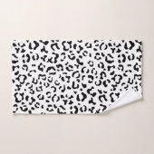 ヒョウ柄、ヒョウ柄、黒白 バスタオルセット (ハンドタオル)