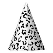 ヒョウ柄、ヒョウ柄、黒白 パーティーハット (裏面)