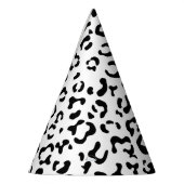 ヒョウ柄、ヒョウ柄、黒白 パーティーハット (左)