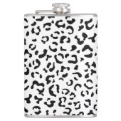 ヒョウ柄、ヒョウ柄、黒白 フラスク (正面)