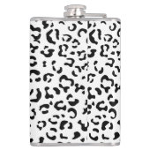 ヒョウ柄、ヒョウ柄、黒白 フラスク (裏面)