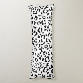 ヒョウ柄、ヒョウ柄、黒白 ボディピロー (裏面 (縦))