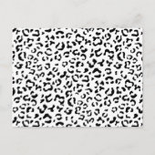 ヒョウ柄、ヒョウ柄、黒白 ポストカード (正面)