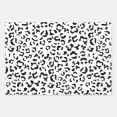 ヒョウ柄、ヒョウ柄、黒白 ラッピングペーパーシート (正面3)