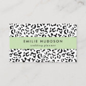 ヒョウ柄、ヒョウ柄、黒白 名刺 (正面)