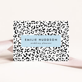 ヒョウ柄、ヒョウ柄、黒白 名刺