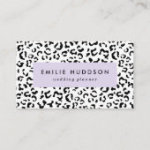 ヒョウ柄、ヒョウ柄、黒白 名刺 (正面)