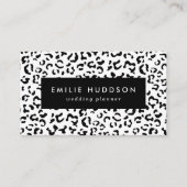 ヒョウ柄、ヒョウ柄、黒白 名刺 (正面)