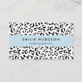 ヒョウ柄、ヒョウ柄、黒白 名刺 (正面)