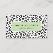 ヒョウ柄、ヒョウ柄、黒白 名刺 (正面)