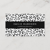 ヒョウ柄、ヒョウ柄、黒白 名刺 (正面)