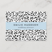 ヒョウ柄、ヒョウ柄、黒白 名刺 (正面)