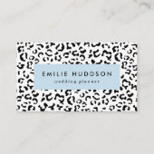 ヒョウ柄、ヒョウ柄、黒白 名刺 (正面)