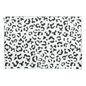 ヒョウ柄、ヒョウ柄、黒白 枕カバー (正面)