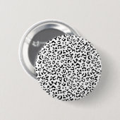 ヒョウ柄、ヒョウ柄、黒白 缶バッジ (正面&裏面)